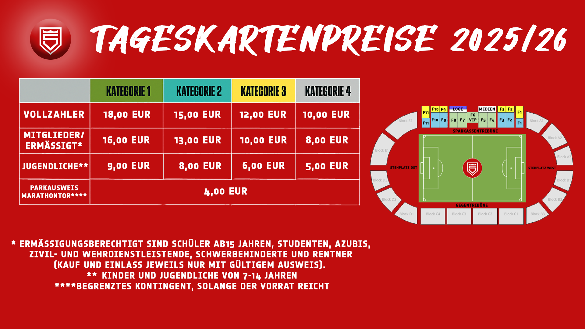 Dauerkartenpreise 2025/26